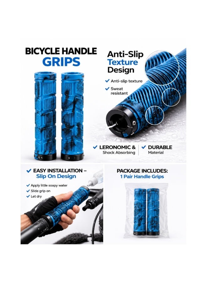 Fukukawa Bicycle Handle Bar Grips Lock-On Anti-Slip Rubber Bike Handle Grips Aluminum Ring Universal MTB Road Bike Cycling Grip - Image 5