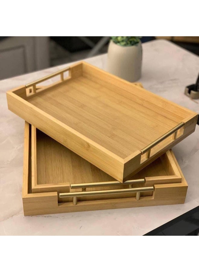 An elegant 3-piece tea tray set, perfect for serving tea and coffee in style. - Image 1