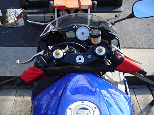 Eagle Skull Tie Down Soft Loop Handlebar Straps Trailer Hauling Handle Bars Secure Yamaha Kawasaki Suzuki Honda Ducati 2" Clips 1.5" Wide Strap Motorcycle Bar Harness Ring Clip Rings Sport Bike Crotch Rocket ATV - Image 5