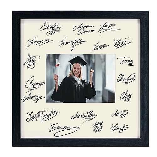 GraduationMall GarduationMall 12x12 Signature Picture Frame Holds 5x7 Photo with White Mat for Wedding Graduation  Wall or Tabletop Display