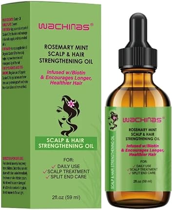 wachinas زيت إكليل الجبل لنمو الشعر مع جهاز تدليك لفروة الرأس زيت إكليل الجبل لتغذية فروة الرأس 100% طبيعي للنساء والرجال - Image 2