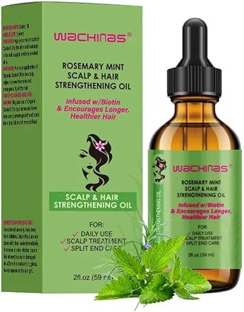 wachinas زيت إكليل الجبل لنمو الشعر مع جهاز تدليك لفروة الرأس زيت إكليل الجبل لتغذية فروة الرأس 100% طبيعي للنساء والرجال - Image 1