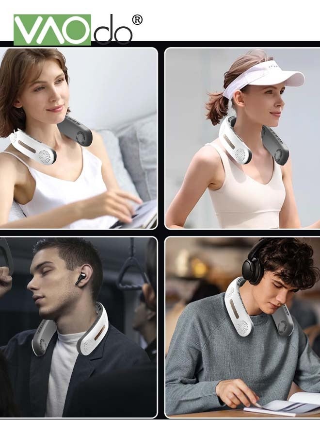 فاو دو مروحة عنق محمولة، 2400 مللي أمبير، هادئة، رياح قوية للغاية، تدفق هواء تبريد 360 درجة، مروحة خارجية بدون شفرات، قابلة لإعادة الشحن عبر USB، 3 سرعات قابلة للتعديل، مروحة شخصية قابلة للتثبيت، للاستخدام في الهواء الطلق والسفر والمكتب - Image 5