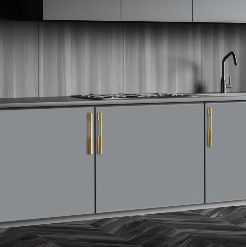 HARMONUS Fancy Aluminium Kitchen Cabinet HandlePull HandleDoor HandleDrawer HandlePVD Gold FinishAluminium Alloy 160 MM 8 Inch 7 PCS HCPVDGOLDSAC437160MM - Image 2