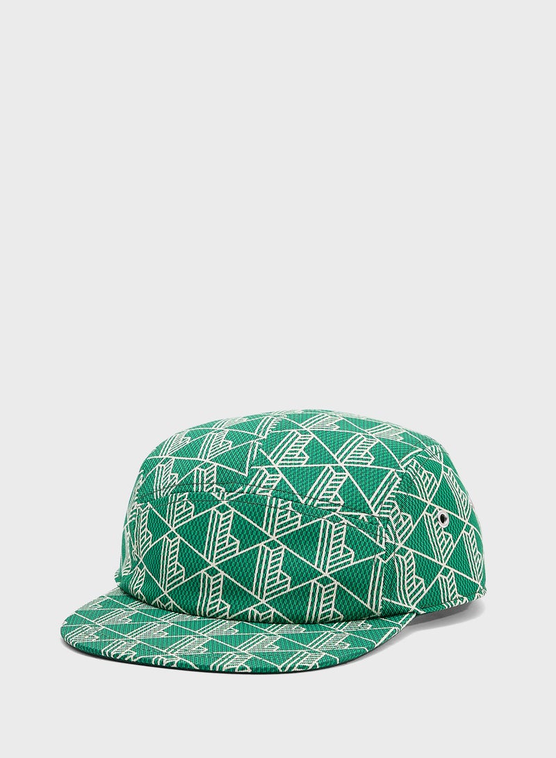 LACOSTE Monogram Curved Peak Cap - Image 1