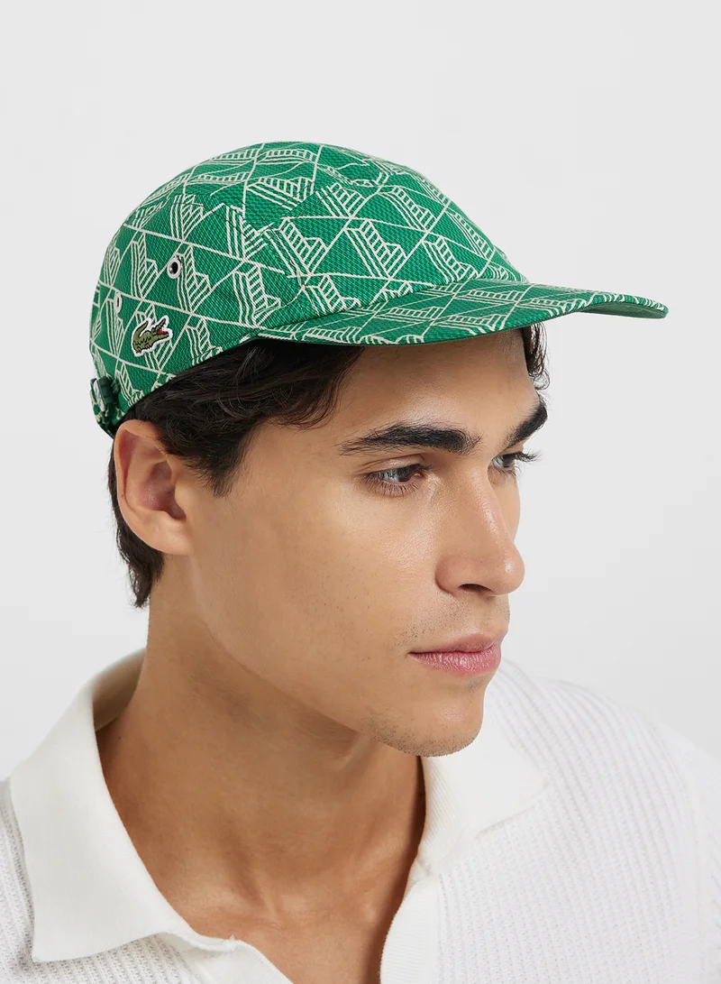 LACOSTE Monogram Curved Peak Cap