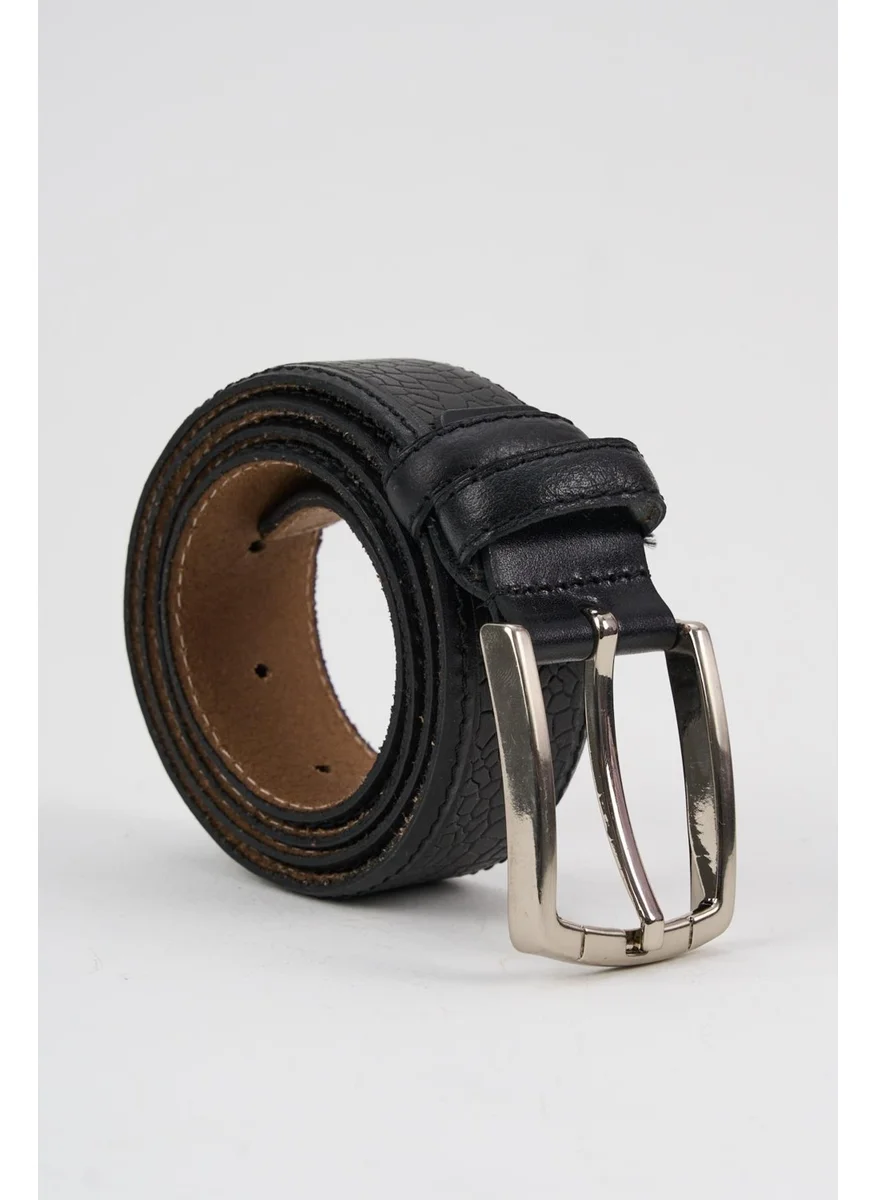 Alexander Gardi Men's Texture Detailed Leather Belt (E24-BELT-05)