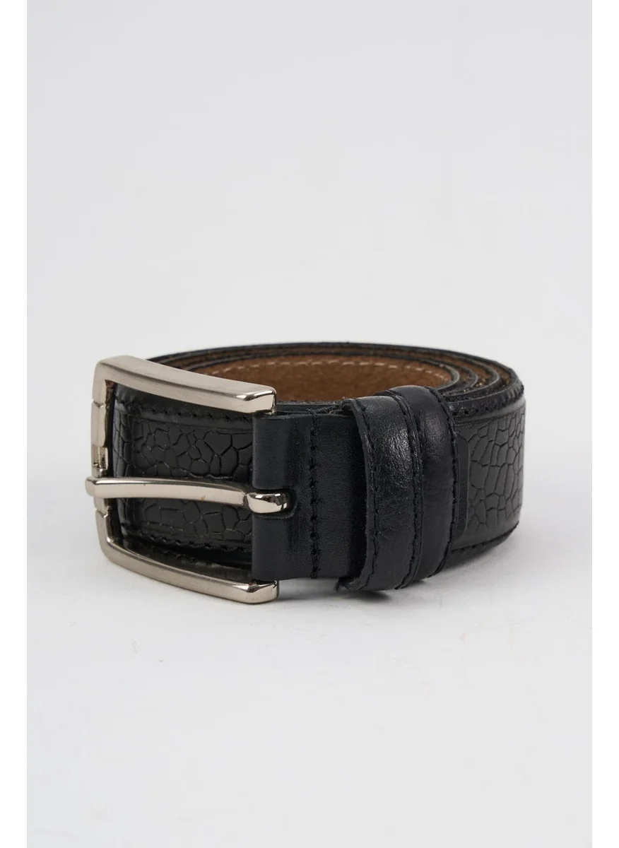 Alexander Gardi Men's Texture Detailed Leather Belt (E24-BELT-05)