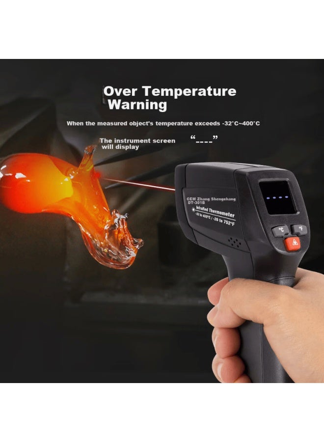 Cem Dt-301b Laser Infrared Thermometer Professional High-precision Industrial Non-contact High-temperature Temperature Gun Food Thermometer Kitchen Baking Water Temperature Detector - Image 2