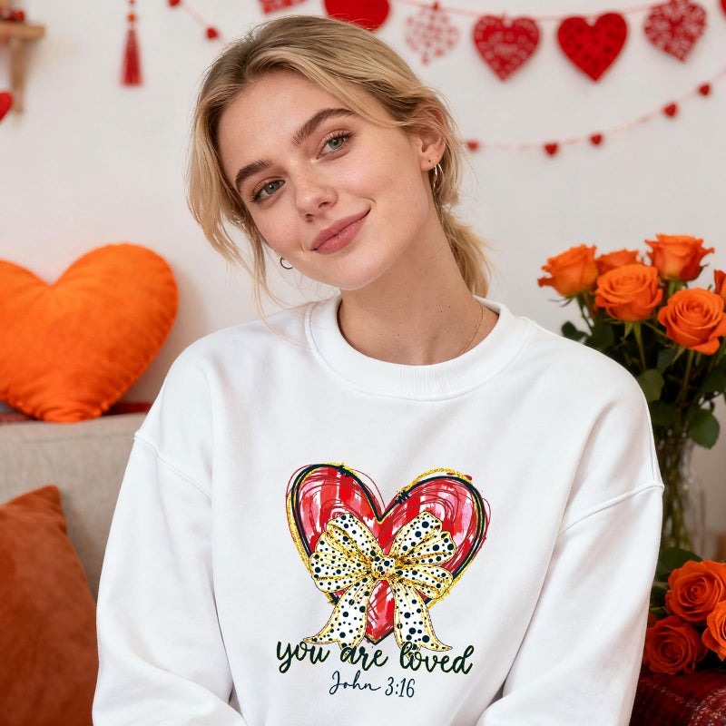 Shejdgart Dtf Transfers Ready to Press - 30 Pcs Valentines Day Bible Verse Iron on Patches for T-Shirts, Bow Heart Iron on Stickers Heart Hear Heat Transfer Vinyl Decals for DIY Fabric Clothes Decor - Image 3