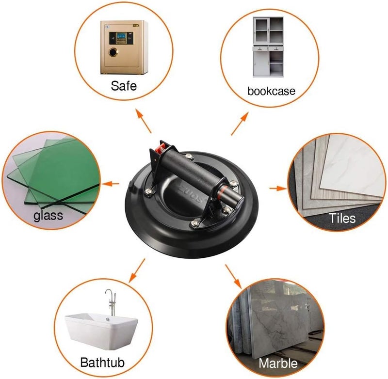 ZUOS 10" Glass Suction Cups Glass Lifter With Plastic Handle, Heavy Duty Vacuum Lifter for Granite & Glass Lifting Window Replacement (10" Glass Suction Cup)(760 lbs) - Image 3