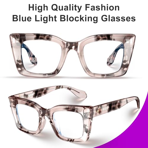 VISOONE Cat Eye Petale Tortoise Blue Light Glasses TR90 Shatterproof Women Calida - Image 4