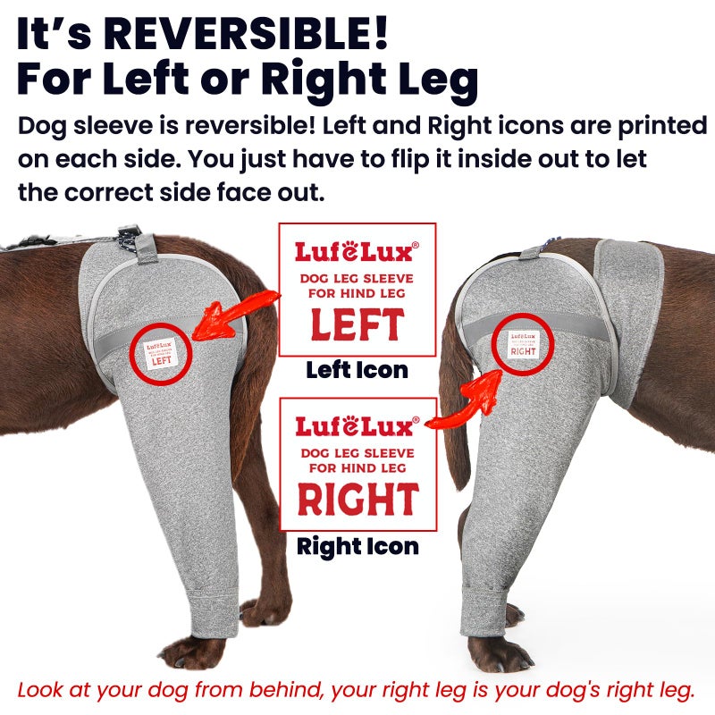 LufeLux Dog Leg Sleeve for Stop Licking & Post-Surgery Recovery | Protects Injured Rear Legs from Excessive Licking & Scratching | Cone Alternative with Breathable Fabric | Easy to Use (Grey, X-Large) - Image 4