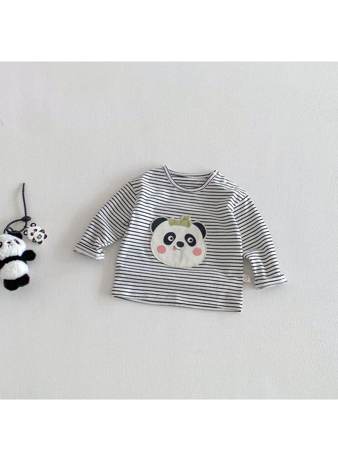 【no Returns Or Exchanges】baby Patch Cartoon T-shirt 2026 New Spring Boys Letter Stripe Base Shirt Trendy