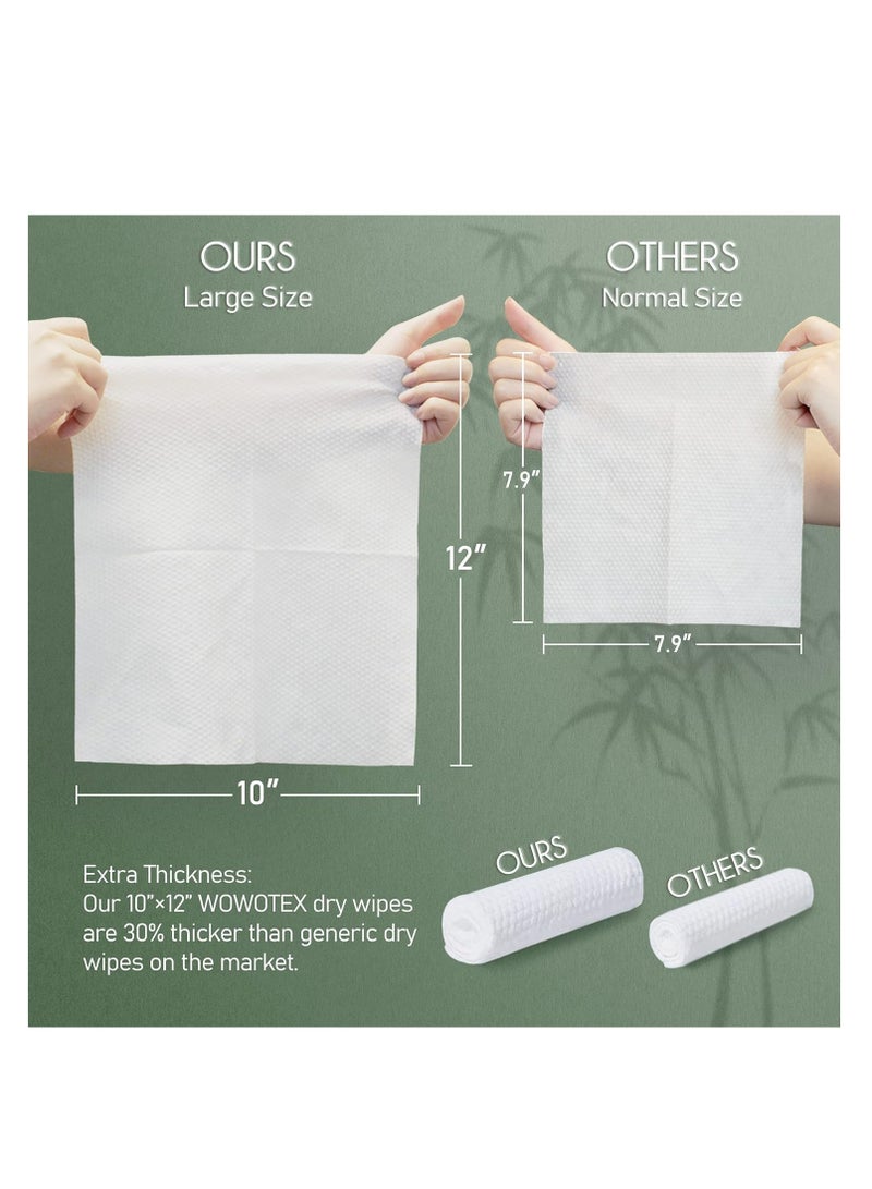 SYOSI Disposable Face Towel Bamboo Biodegradable Large Dry Face Wipes 60 Count 1 Box Extra Thick Soft Clean Facial Towels for Sensitive Skin Makeup Removing Facial Cleansing Nursing Travel - Image 5