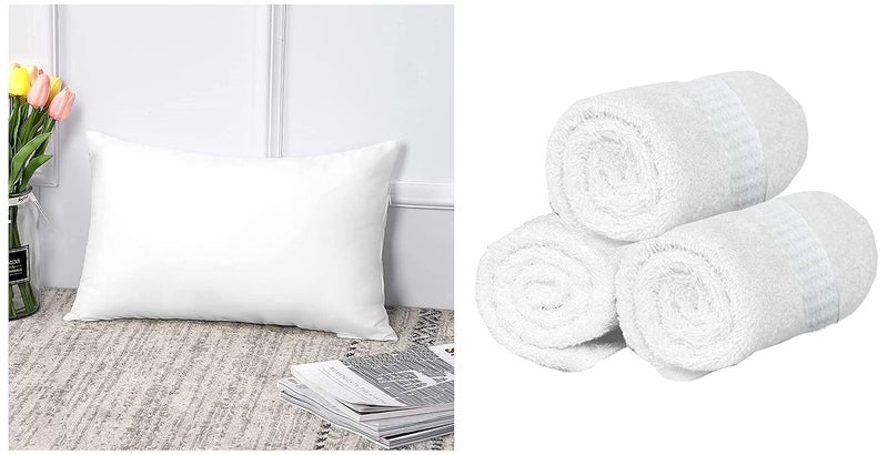Kuber Industries Kuber Industries Cotton Face Towel GSM Set of 3White Luxurious 1 Piece Microfibre Pillow Filler 16X24 Inch White Ctktc22178  - Image 1