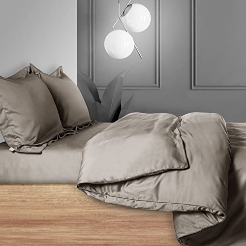 Spread Spain® Italian Cotton Closure Zipper, 500 Thread Count, Olive King Size Duvet/Quilt Cover, Soft and Breathable, Lightweight King Duvet Cover (90" x 108" Inches) - Image 3