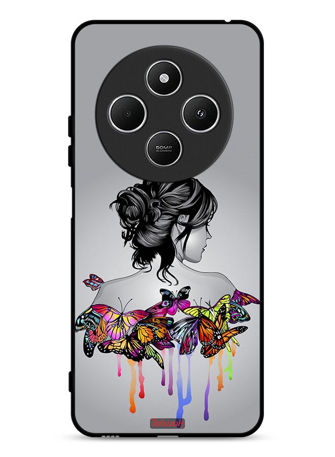 Tolwak Xiaomi Redmi 14C 4G Protective Case Cover Butterflies And Girl Abstract Art - Image 1