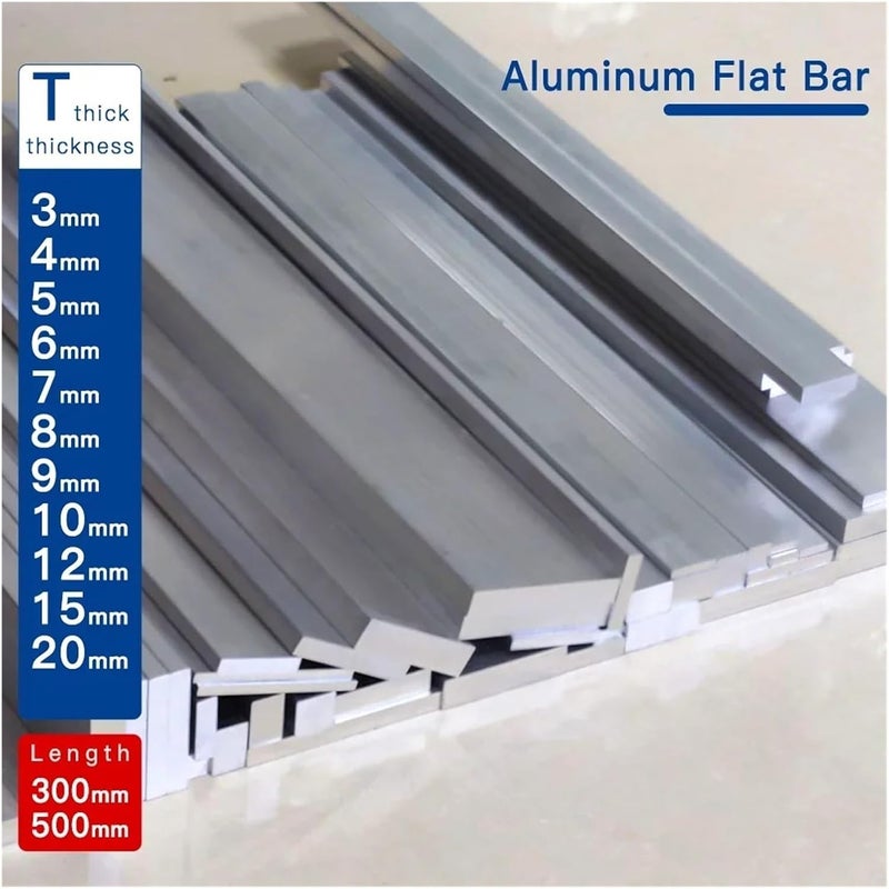Aluminum Flat Bar Aluminium Alloy Plate Metal Solid Square Strip joyful(Length 300mm,8 x 10 mm) - Image 2