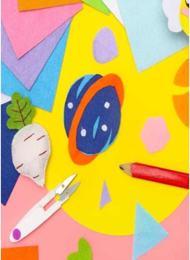 قطع قماش اللباد، 10 قطع في العبوة - مربعات قماش غير منسوجة بألوان متنوعة، مناسبة لأعمال الأطفال اليدوية، والخياطة، والترقيع، وصنع الدمى (20 × 20 سم) - Image 4