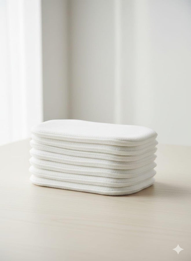 Kritiu 4-Layer Booster Pads for Cloth Diaper | High Absorbent 4Layer Washable and Reusable | Wet Free Booster Inserts | The Ultimate Baby Cloth Diaper Soaker Inserts (White Pack Of 6) - Image 4