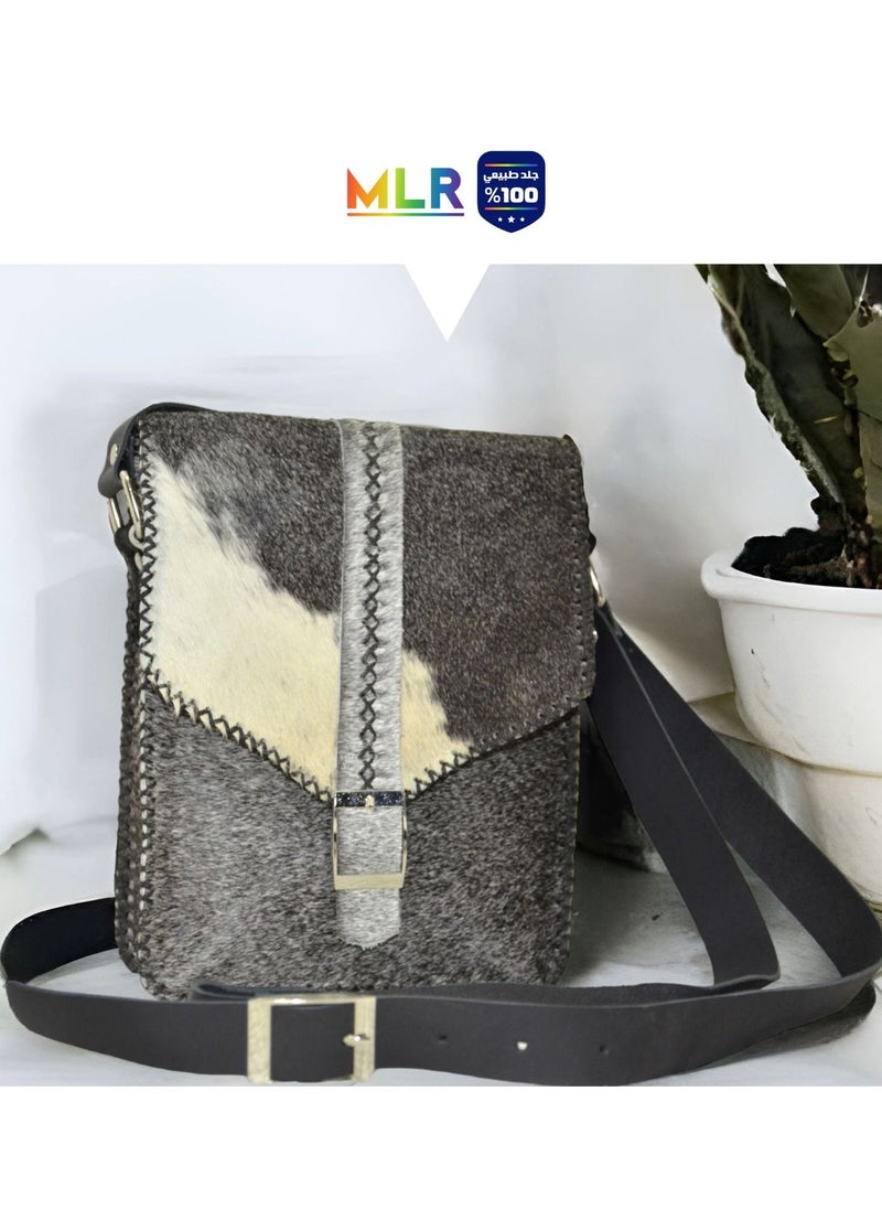 MLR - Handmade natural sheep fur bag for women, handmade, genuine leather - Image 1