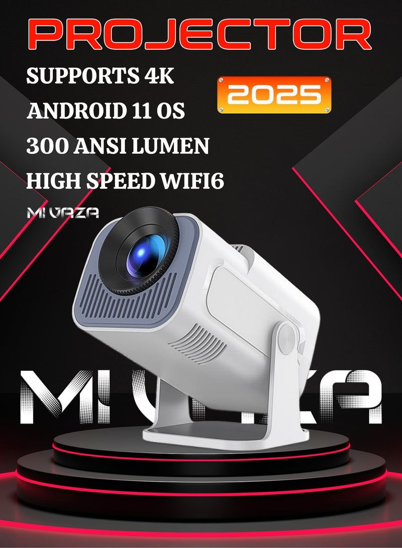 HD جهاز عرض محمول بدقة 4K يدعم واي فاي 5G ثنائي النطاق وبلوتوث 5.0 جهاز عرض ذكي للمنزل والمواصلات متوافق مع أندرويد وآيفون وويندوز و HDMI و USB للاستخدام اليومي والترفيه في الهواء الطلق - Image 1