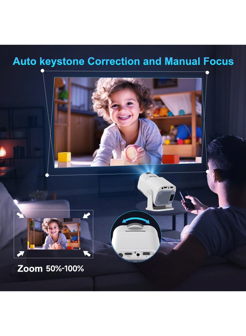HD جهاز عرض محمول بدقة 4K يدعم واي فاي 5G ثنائي النطاق وبلوتوث 5.0 جهاز عرض ذكي للمنزل والمواصلات متوافق مع أندرويد وآيفون وويندوز و HDMI و USB للاستخدام اليومي والترفيه في الهواء الطلق - Image 3