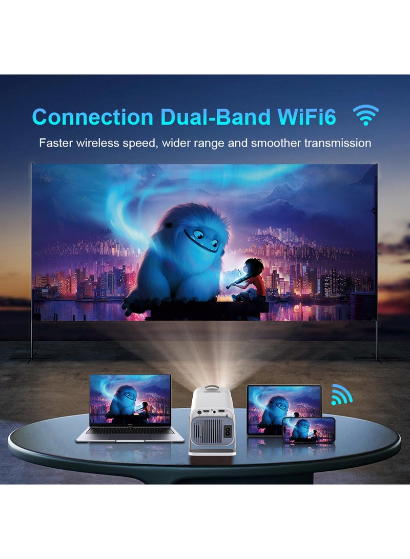HD جهاز عرض محمول بدقة 4K يدعم واي فاي 5G ثنائي النطاق وبلوتوث 5.0 جهاز عرض ذكي للمنزل والمواصلات متوافق مع أندرويد وآيفون وويندوز و HDMI و USB للاستخدام اليومي والترفيه في الهواء الطلق - Image 5