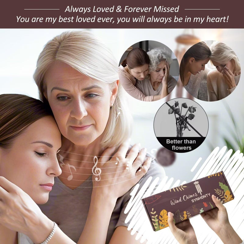 Synhonty Memorial Gifts for Loss of Love one, 25''Memorial Wind Chimes of Sympathy Gifts for Loss of Love one, Bereavement, Condolence, Remembrance Gifts,Windchimes in Memory - Image 4