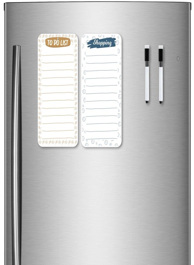 Windup Plastic Magnetic to Do List Shopping List Combo? Reusable Dry-Erase - Free Magnetic Marker Pen -Set A - Image 1