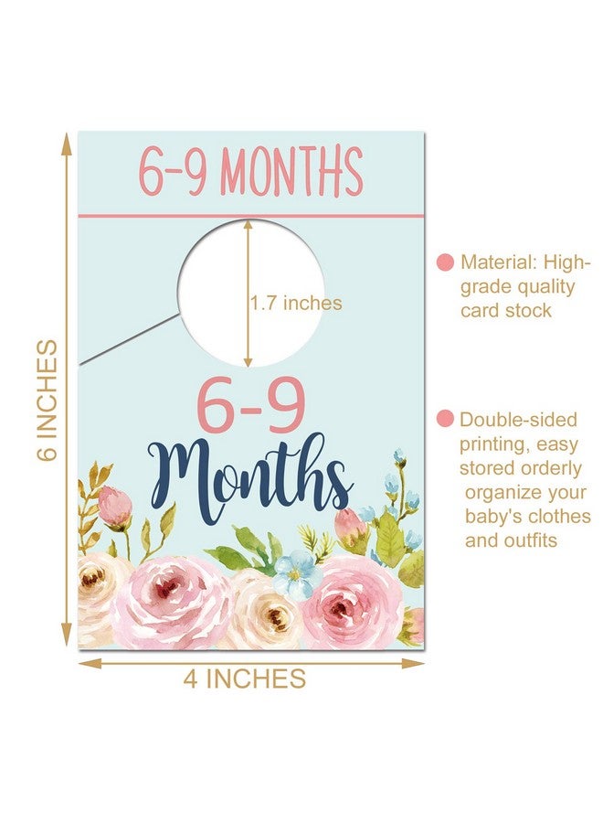 None/Brand فواصل خزانة الأطفال، منظم خزانة زهور للبنات، شماعات فواصل خزانة لتنسيق الملابس حسب الحجم أو العمر، هدية استحمام للمولود الجديد، 0-24 شهرًا - Image 3