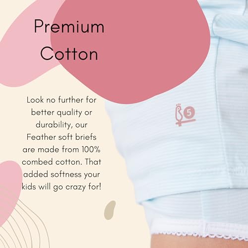 Feathers Girls Multi Stripe Snug Fit Tagless Briefs Underwear - 100% Cotton Super Soft Panties, 5 - Image 5