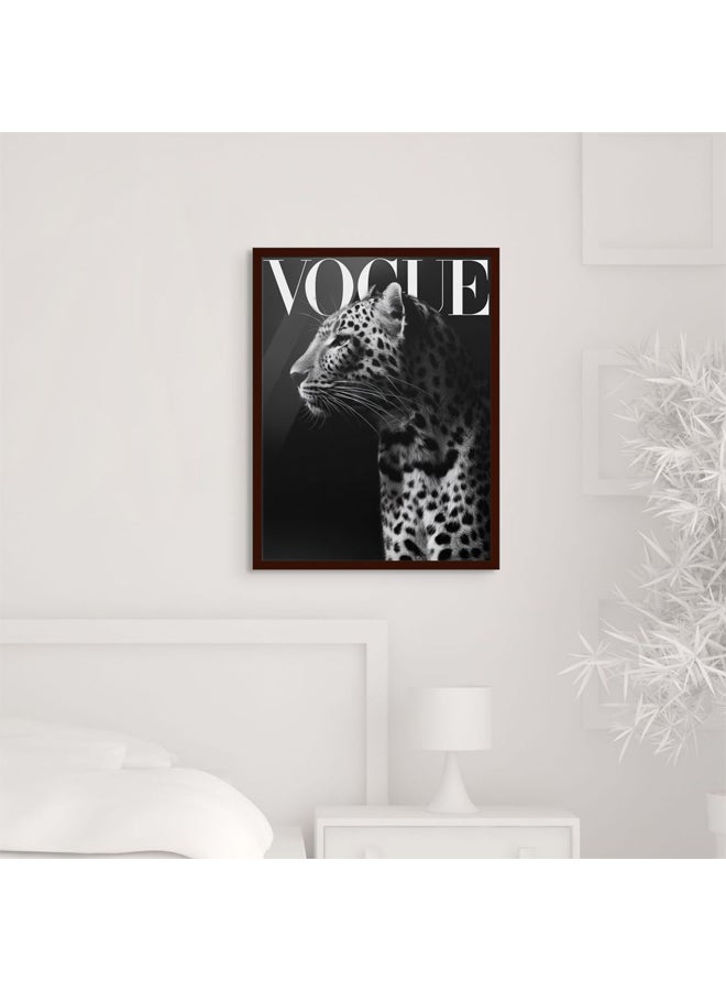 آرت دیکور  ديكور فني مؤطر بطباعة صورة فنية جميلة من ليوبارد فوج أبيض وأسود حيوان فاخر مستوحى من الموضة جدار الفن لغرفة المعيشة وغرفة النوم والمكتب - Image 3