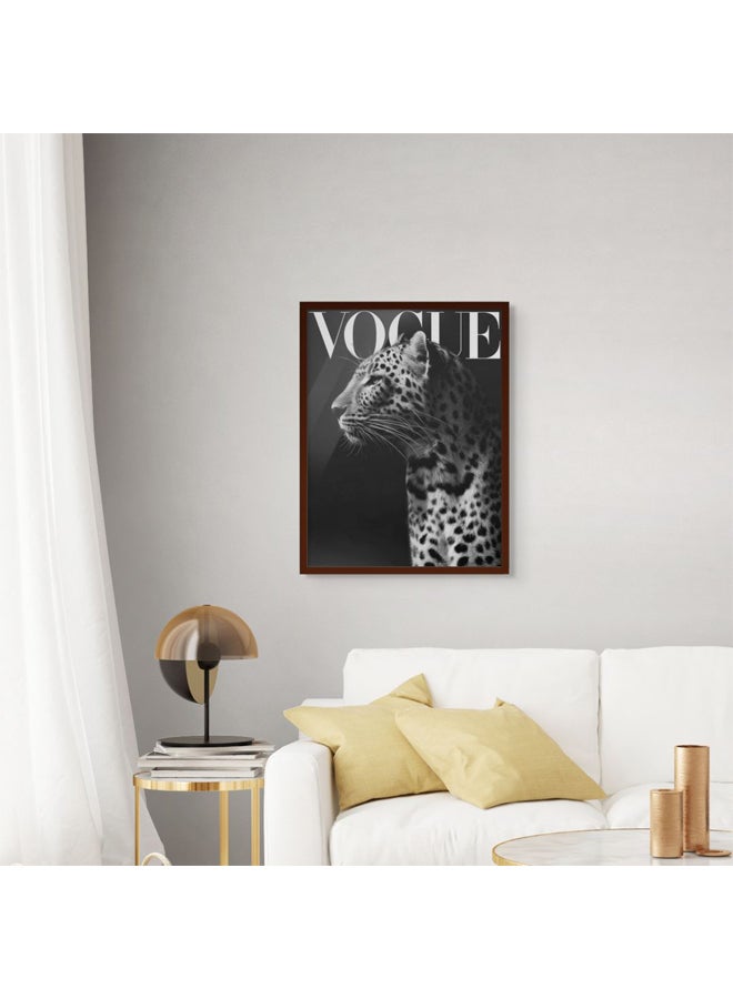 آرت دیکور  ديكور فني مؤطر بطباعة صورة فنية جميلة من ليوبارد فوج أبيض وأسود حيوان فاخر مستوحى من الموضة جدار الفن لغرفة المعيشة وغرفة النوم والمكتب - Image 2