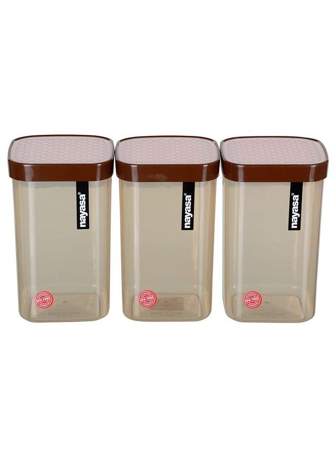 NAYASA حاويات ناياسا البلاستيكية الفيوجن | 1000 مل | مجموعة من 6 | محكمة الإغلاق | قابلة للتكديس | متعددة الاستخدامات | حاويات تنظيم المطبخ | صناديق تخزين المطبخ | 11 سم × 11 سم × 14 سم | بني - Image 3