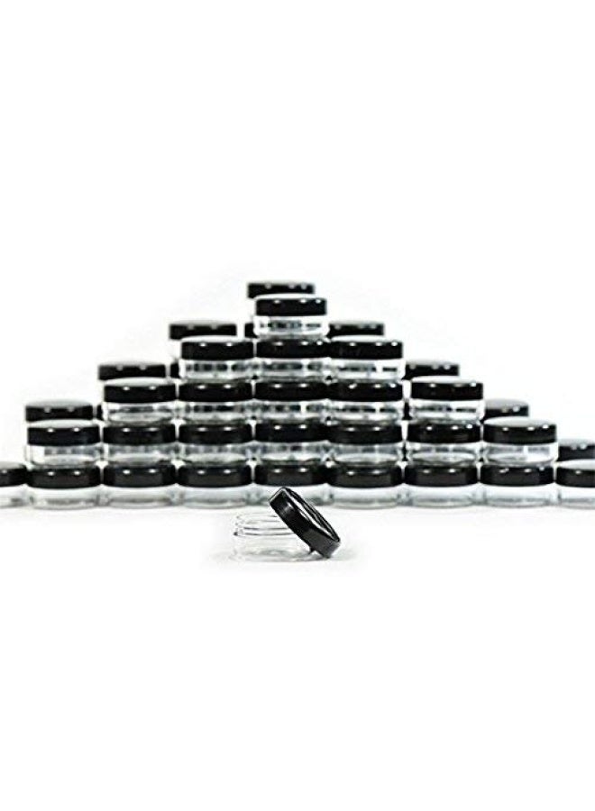 ZEJIA 3 Gram Sample Containers with Lids 100 Count Tiny Sample Jars 3ML Makeup Cosmetic Containers for Lip Balms Lotion Powder Beauty ProductsBlack Lids - Image 2