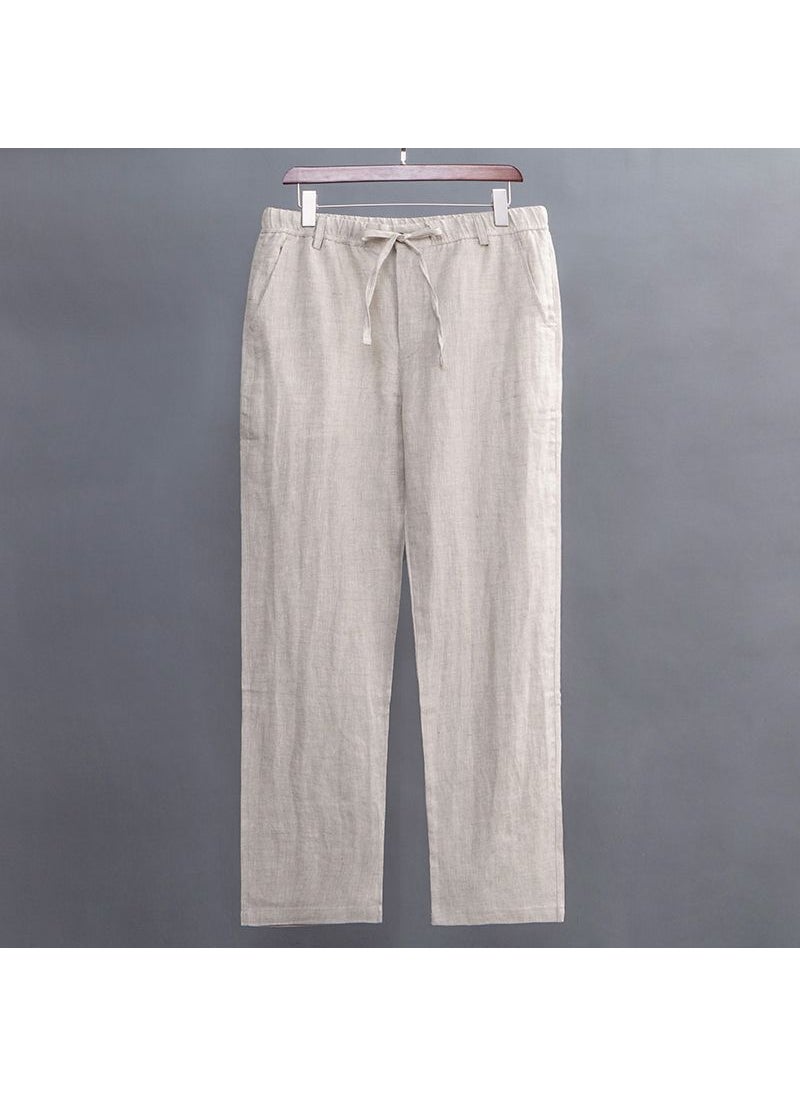 Generic - Summer Lightweight Cotton-Linen Pants for Men White - Image 1