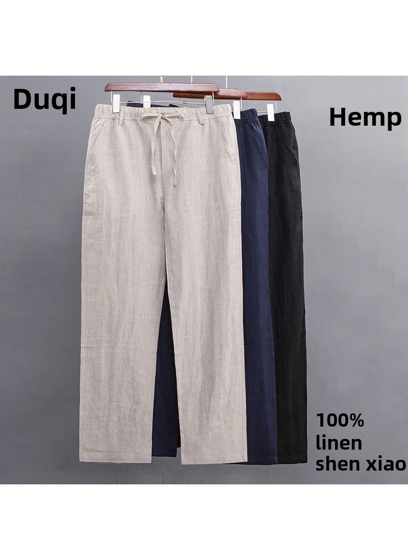 Generic - Summer Lightweight Cotton-Linen Pants for Men White - Image 1