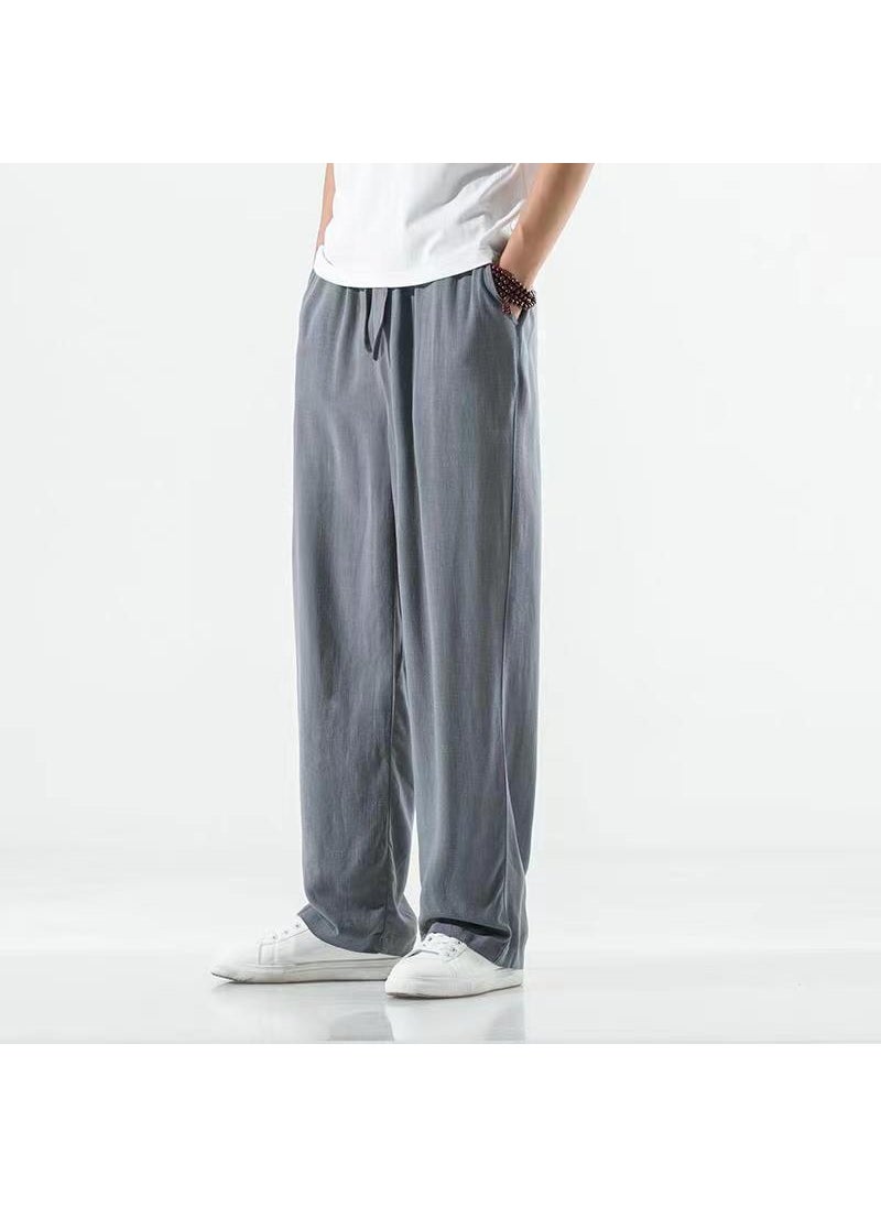 Generic - Summer Lightweight Cotton-Linen Pants for Men White - Image 1