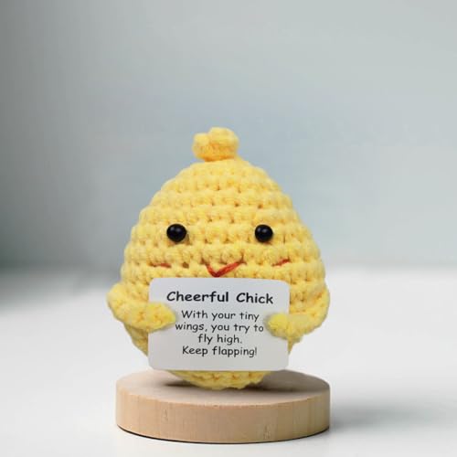Muyiz 4 Pack Knitted Wool Easter Toys with Positive Card for Easter Basket Stuffers Gifts - Image 4