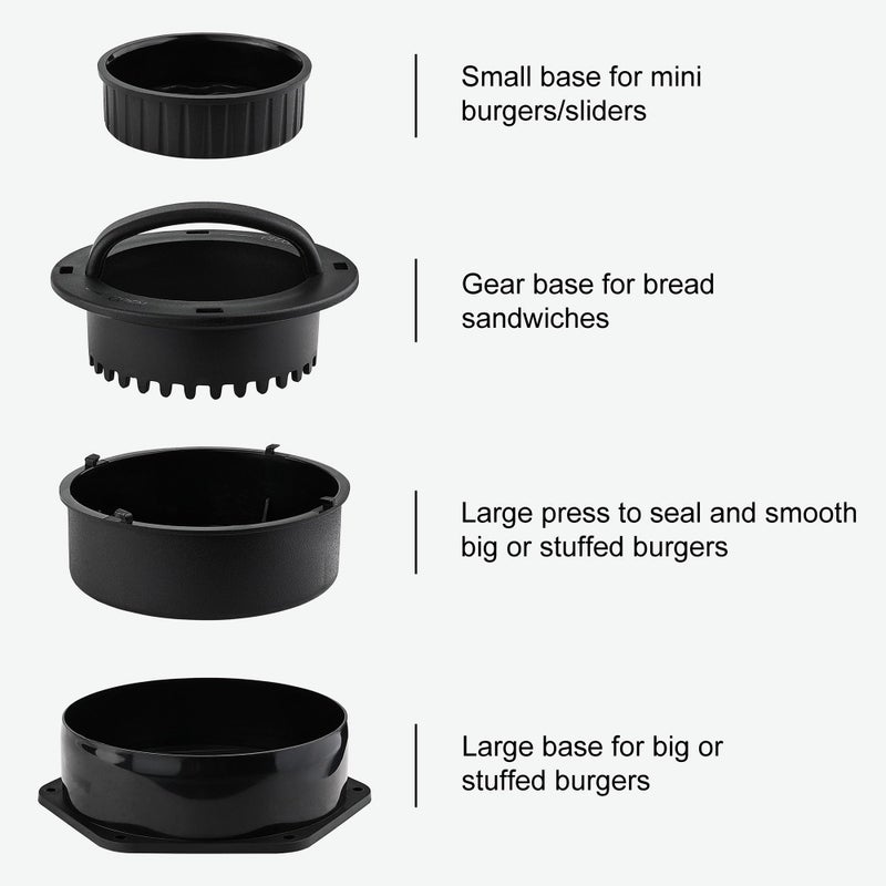 POLIGO Smash Burger Press Kit - 4 in 1 Stuffed Burger Mold, Cast Iron Burger Presses, Sauce Brushes Included - Non Stick Smash Burger Press Set for Grill and Griddle Cooking - Round and Rectangle - Image 2
