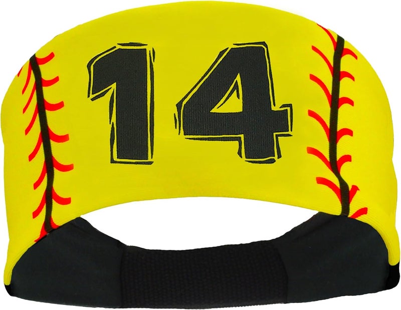 MadSportsStuff Softball Headband for Girls with Jersey Number (Numbers 00-39) - Image 1