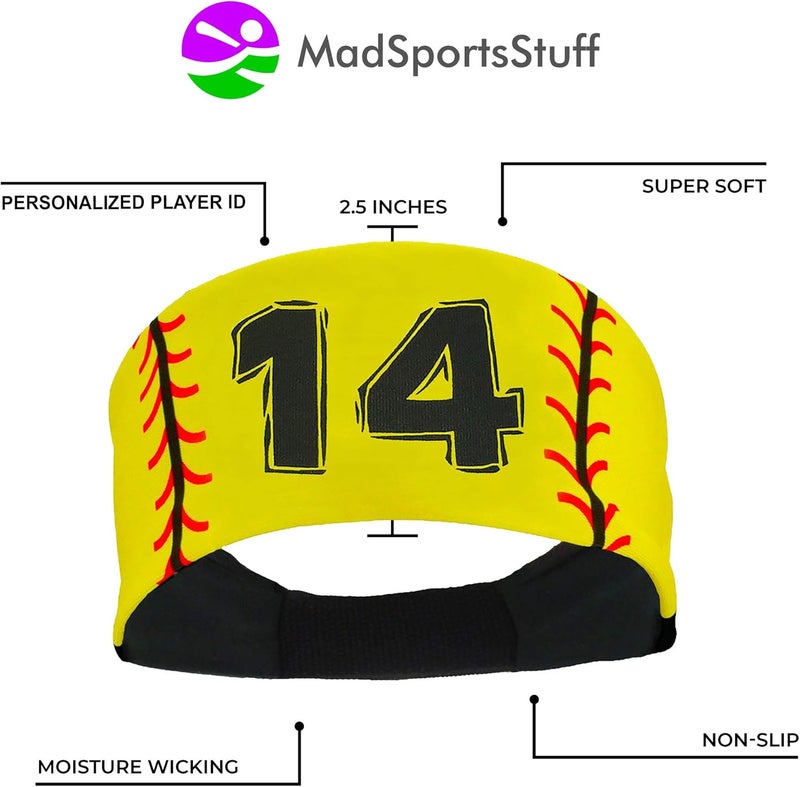 MadSportsStuff Softball Headband for Girls with Jersey Number (Numbers 00-39) - Image 4