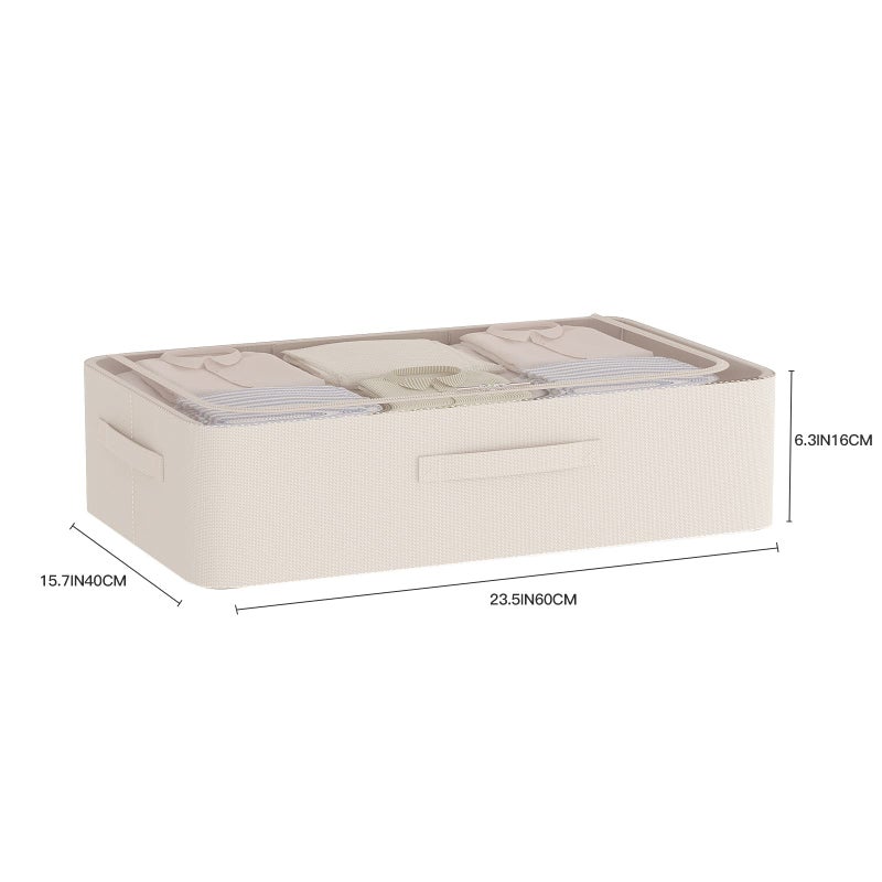 CYhom Under Bed Storage Bins Frame Storage Box Oxford Fabric Sturdy Underbed Container Foldable Stackable Large Capacity Clothes Organizer - Image 5