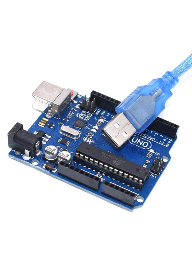 Arduino Uno R3 Development Board With USB Cable For UNO IDE Project 68.6x53.5x13cm Blue  - Image 2