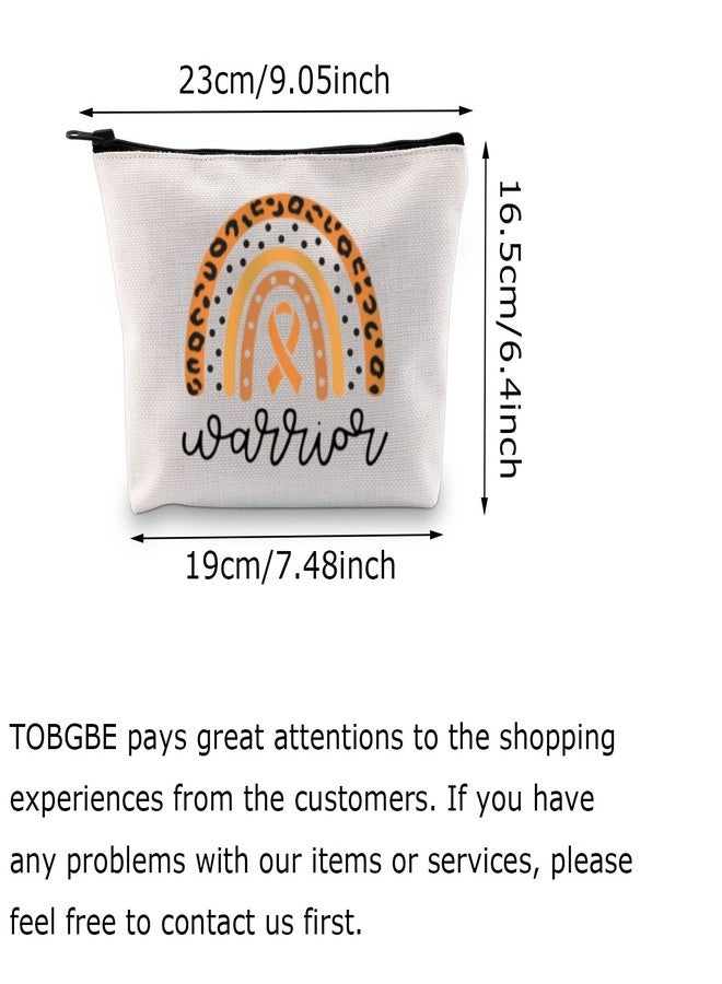 BLUPARK Leukemia Awareness Makeup Bag Leukemia Survivor Gift Leukemia Warrior Gift Orange Ribbon Support Zipper Bag (Leukemia Warrior) - Image 2