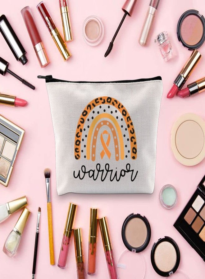 BLUPARK Leukemia Awareness Makeup Bag Leukemia Survivor Gift Leukemia Warrior Gift Orange Ribbon Support Zipper Bag (Leukemia Warrior) - Image 4