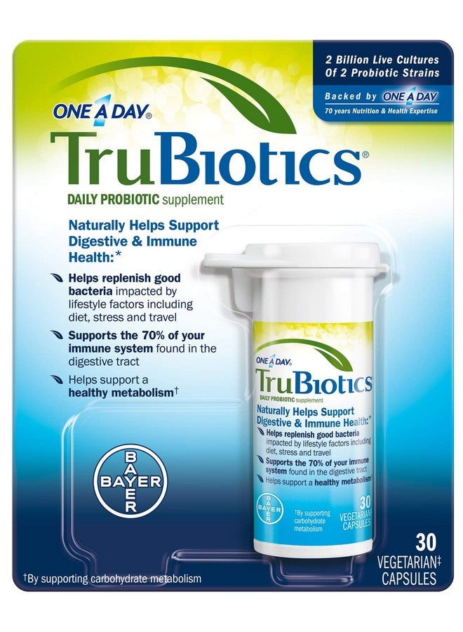 TruBiotics Daily Probiotic 30 Capsules Gluten Free Soy Free Digestive + Immune Health Support Supplement For Men And Women (Pack Of 3) - Image 2