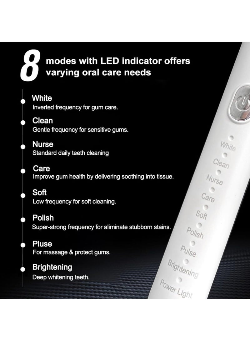 عام فرشاة أسنان كهربائية نموذج الكبار بشعيرات ناعمة ذكية قابلة للشحن بالصوت الذكي. - Image 2